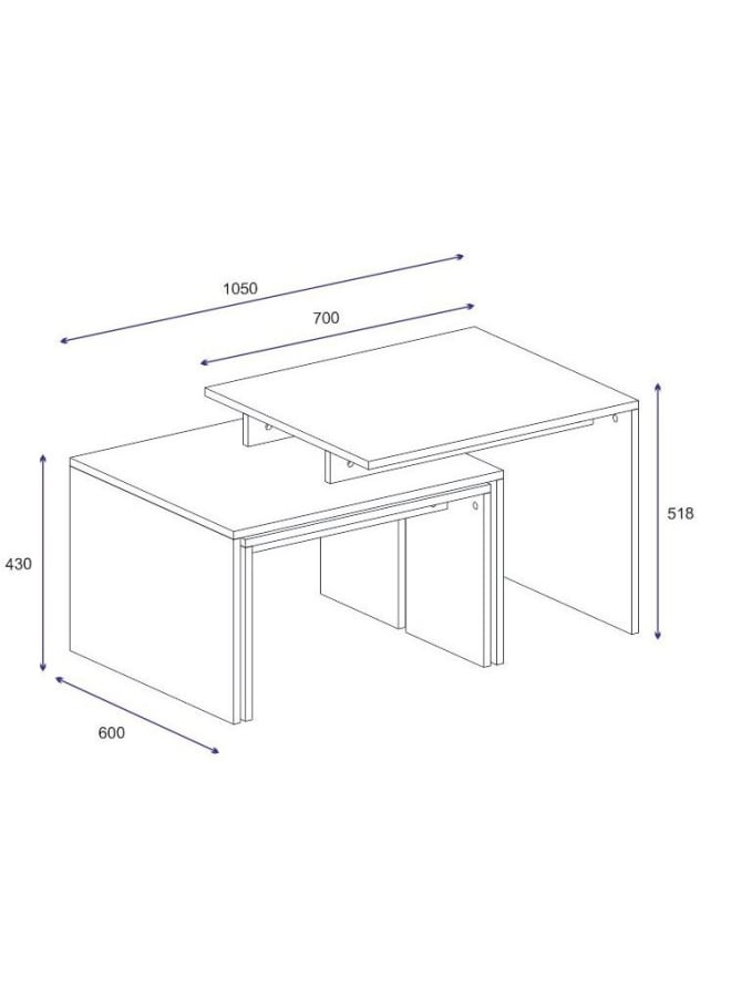 ريترو RA-T16 ترابيزة قهوة 105×60×52سم – أبيض×بيج - Image 4