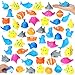 Poen 100 Pcs Rubber Bath Toys Bulk Cute Sea Animals Bathtub Toys Floating Ocean Squeaky Animals for Birthday Party Supplies Summer Pool Favors Baby Shower Classroom Carnival Prizes 10 Styles - Image 2
