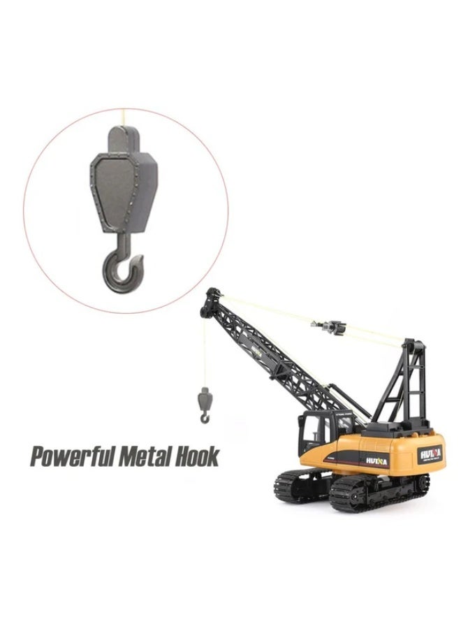 Huina 1572 1:14 RC Crawler Crane 15CH Remote Control Construction Vehicle with 680° Rotation Metal Hook & Lights - Image 4