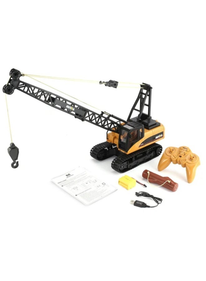 Huina 1572 1:14 RC Crawler Crane 15CH Remote Control Construction Vehicle with 680° Rotation Metal Hook & Lights - Image 1