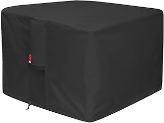 SheeChung SheeChung Fire Pit Cover - Waterproof 600D Heavy Duty Square Patio Fire Pit Table Cover Black (Square - 28" L x 28" W x  - Image 1