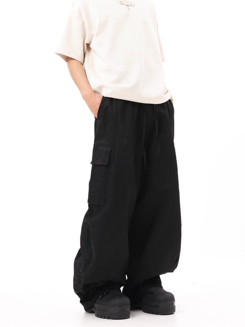 Btsg American Retro Foot-Binding Hiphop Khaki Cargo Pants Hip-Hop Wide-Leg Floor-Mopping Paratrooper Casual Trendy Pants - Image 4