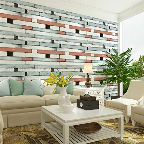 Wollzo Self-Adhesive Wallpaper 45cm x 500cm|Multicolor Brick DIY Stickers|3D Wallpaper for Walls|Wall Paper for Living Room|Wall Stickers for Home Decor|Wallpaper for Walls Sticker|Wall Decor - Image 1
