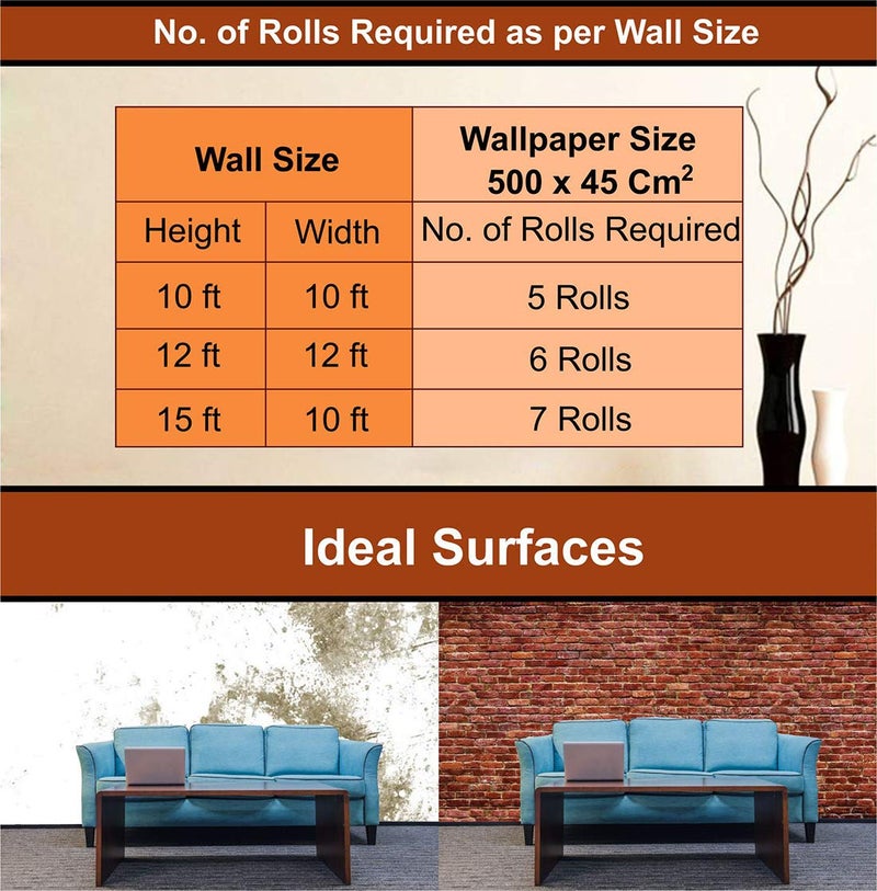 Wollzo Self-Adhesive Wallpaper 45cm x 500cm|Multicolor Brick DIY Stickers|3D Wallpaper for Walls|Wall Paper for Living Room|Wall Stickers for Home Decor|Wallpaper for Walls Sticker|Wall Decor - Image 4