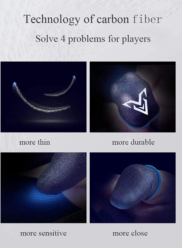 Wasp High Quality Gaming Finger Sleeves for Mobile Gaming Super Highly Sensitive WASP Feelers Smooth Operation Sweat Absorbing Odorless Breathable Seamless Finger Sleeve for PUBG and much other games play - Image 3