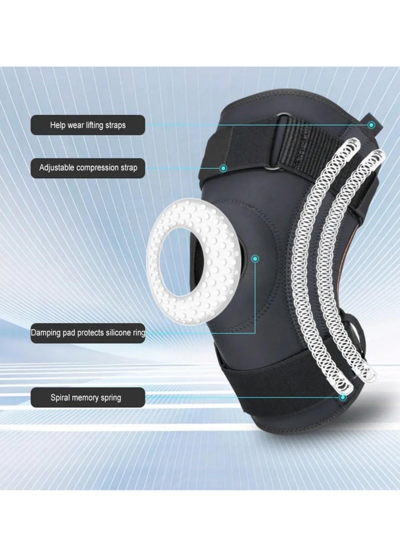 SYOSI Knee Brace, Knee Brace with Side Stabilizers, Open Patella Knee Support for Arthritis, Joint Pain, Meniscus Tear. Sports Knee Pads for Men Women Running, Basketball, Working Out, Volleyball  - Image 4