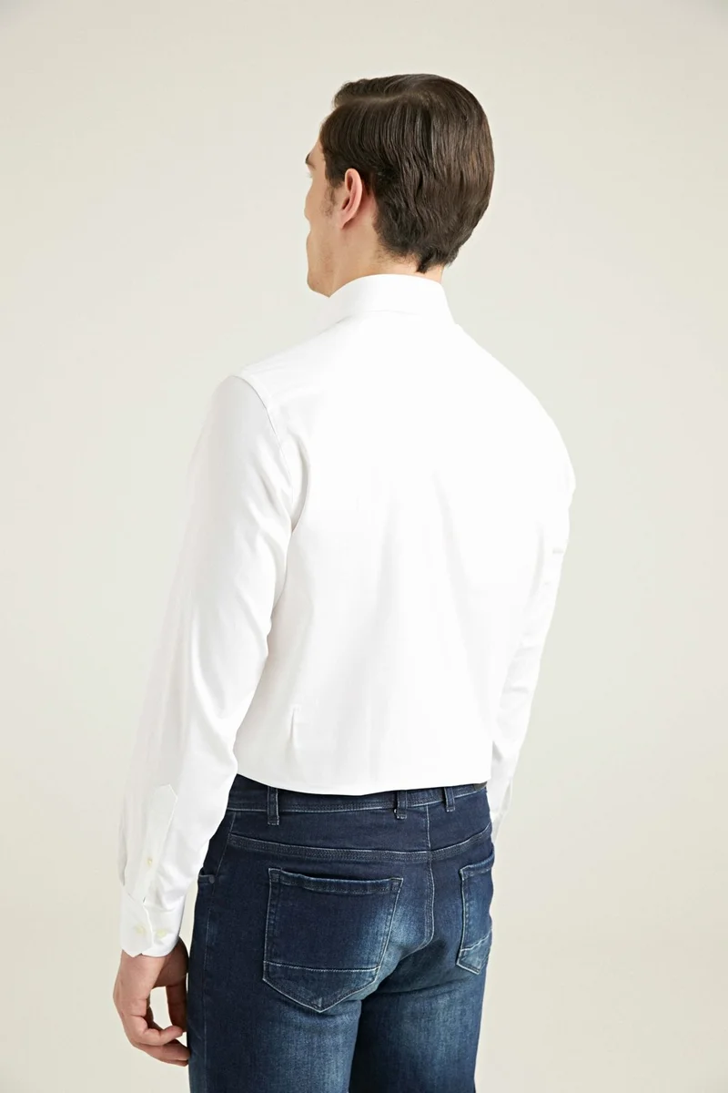 D'S DAMAT Ds Damat Regular Fit White Plain Shirt