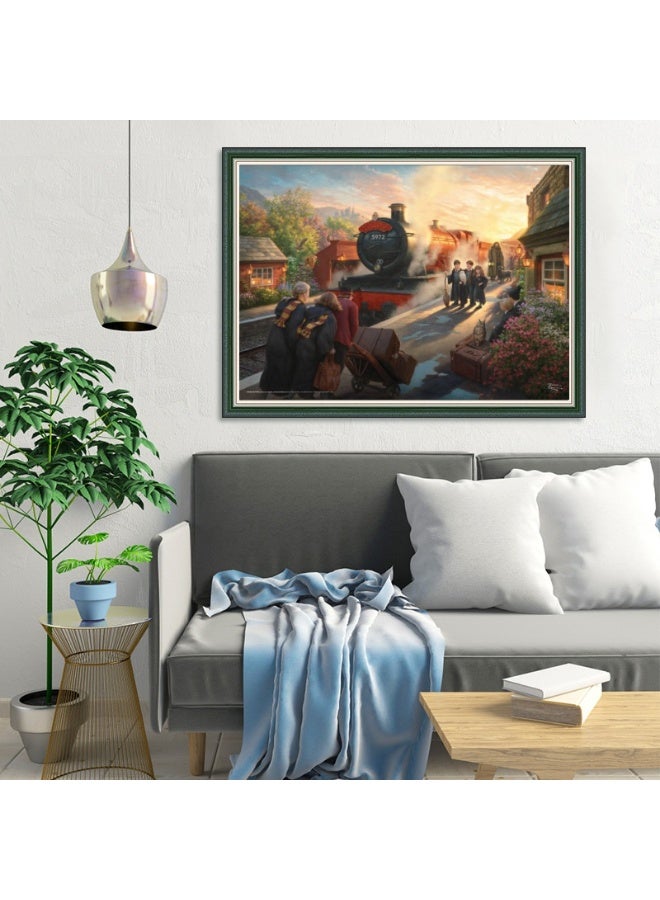 1000 قطعة من البازل | لعبة بازل عالية الجودة موضوعها قطار يتجه إلى أكاديمية السحر، بطابع عطلة - مناسبة للترفيه العائلي / هدية تذكارية للصداقة - Image 2