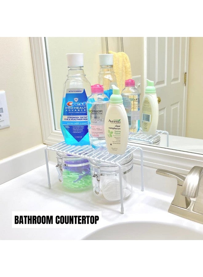 Evelots Kitchen Cabinet Wire Shelf Organizer/Rack - 4 Pack Sturdy Metal Shelf Risers - Double Your Counter Space - Great for Kitchen, Freezer, Pantry and Bathroom - Rustproof - White - Image 5