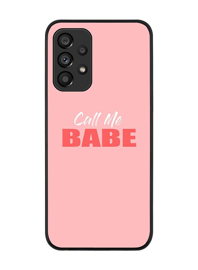 Stylizedd Rugged Black edge case for Samsung Galaxy A33 5G Slim fit Soft Case Flexible Rubber Edges Anti Drop TPU Gel Thin Cover - Call me babe - Image 1
