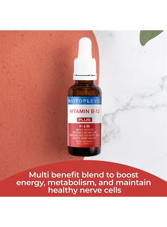BIOTOPLEVEL Vitamin B12 Liquid Sublingual Drops Plus B1-B6 in Fastest Absorption Way. Best Formula to Support Brain Cells & Nerve Tissue, Enhance Red Blood Cell Function, Increase Energy & Metabolism - Image 2