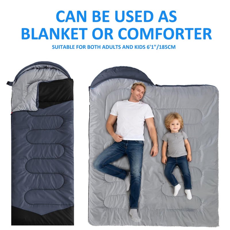 oaskys Camping Sleeping Bag - 3 Season Warm & Cool Weather - Summer Spring Fall Lightweight Waterproof for Adults Kids - Camping Gear Equipment, Traveling, and Outdoors - Image 3