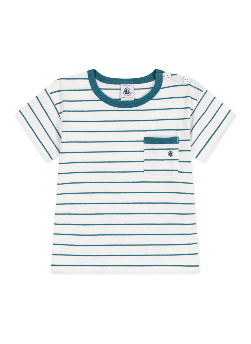 Petit Bateau Babies' short-sleeved stripy cotton T-shirt