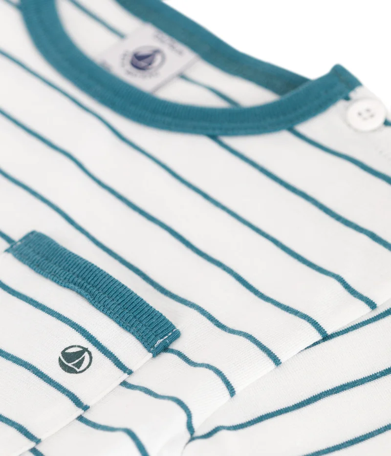 Petit Bateau Babies' short-sleeved stripy cotton T-shirt