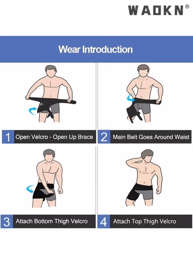 WAOKN Men and Women Adjustable Hip Groin Stabilizer and Hip Brace for Sciatica uncomfortable Relief, Thigh Leg Compression Support Wrap Sleeve for, Hip Joint uncomfortable, Quad Hamstring Joints Recovery  - Image 5