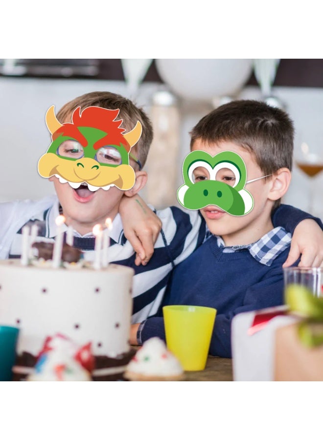Super Mario Mario Paper Masks for Kids Party – 6pcs Super Mario Hero Masks for Birthday Party Favors, Dress-Up, Photo Booth Props, Classroom Events & Cartoon-Themed Celebrations for Mario Party Decorations - Image 5