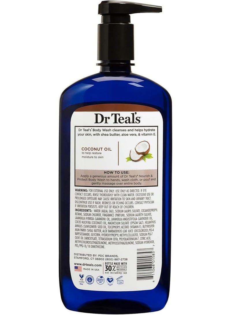 دكتور تيل Dr Teal's Epsom Salt Body Wash - Coconut Oil 710ml - Image 2
