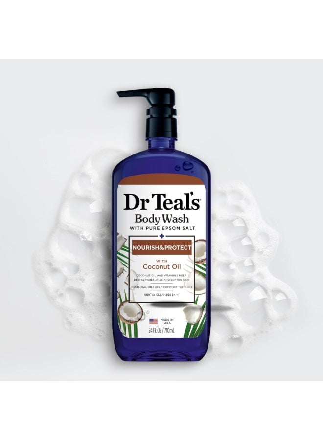 دكتور تيل Dr Teal's Epsom Salt Body Wash - Coconut Oil 710ml - Image 1