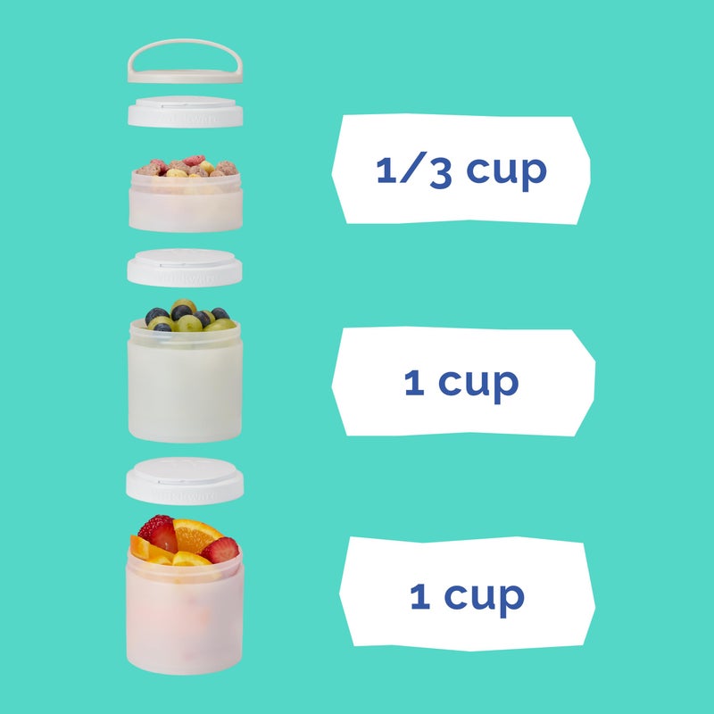 Whiskware (Moana) DiSNEY PRINCESS Whiskware Stackable Snack Pack - 3 Jar + Handle - Blue/Orange/Pink - Image 3