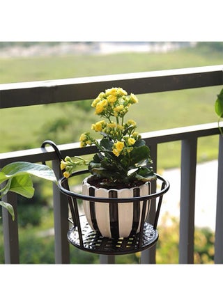 Planter Holder Stand Hanging Flower Pot Stand Outdoor Iron Flower Rack Balcony Pots (Black) - pzsku/Z76DCB58EE5CD18DB4486Z/45/_/1705974170/133c291c-cd76-4815-9998-a926332f94b0