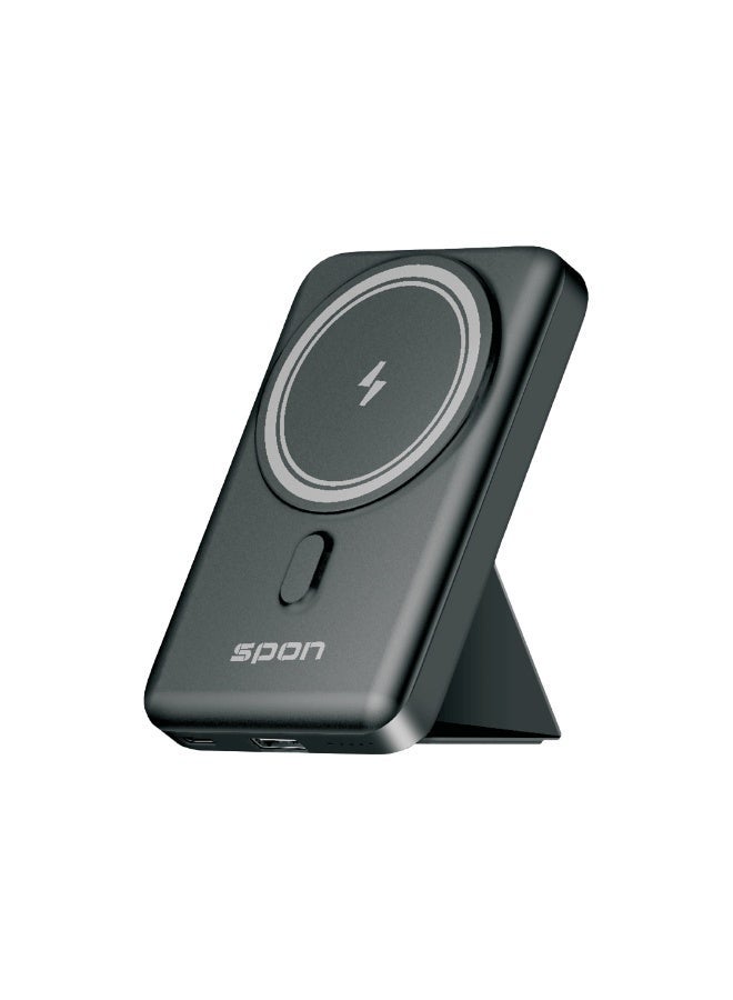 Spon 10000mAh Magnetic Power Bank, 22.5W Portable Wireless PD Charger, Fast Charging with USB-C and USB Outputs for Magsafe Battery Pack - Image 4