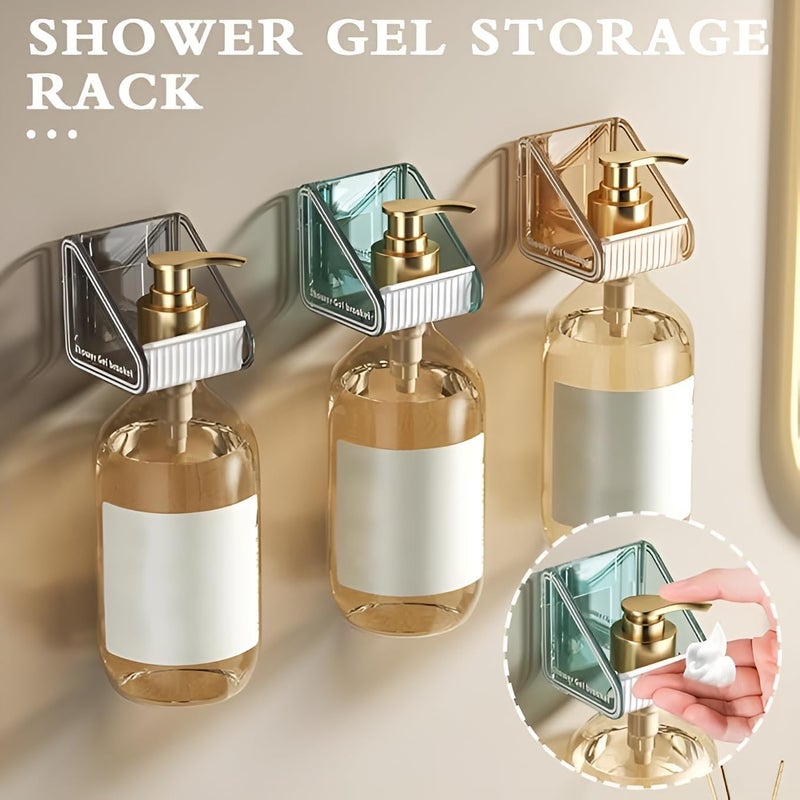 Cyrox Self-Adhesive Shower Gel Bottle Rack Hook, Wall Mounted Shampoo Holder Hook Shower Gel Rack Hanger Liquid Soap Shower Bottle Holder for Kitchen Bathroom Toilet (1Pcs) - Image 4