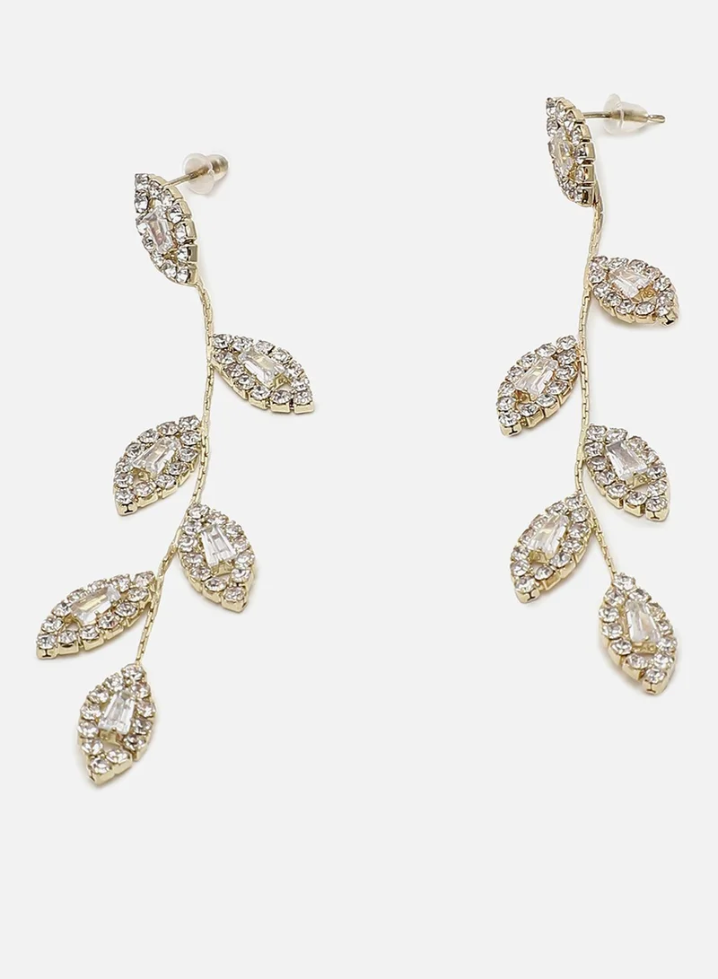 سوهي قرط متدلي من اللؤلؤ المطلي بالذهب