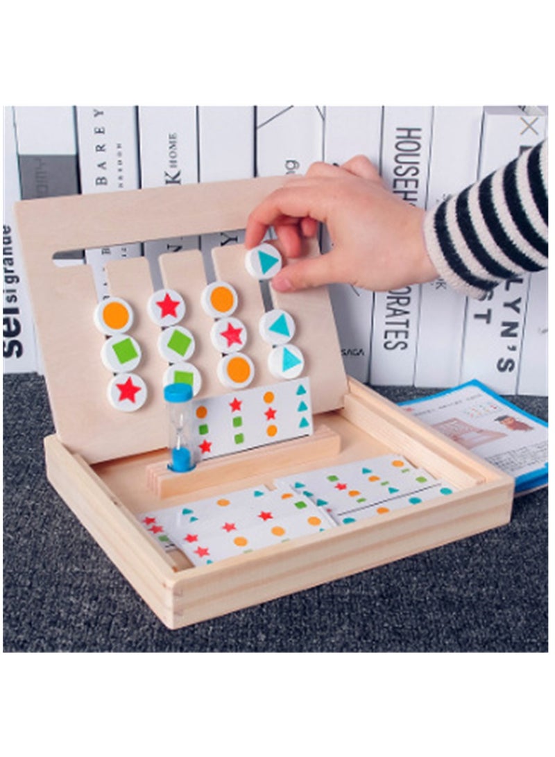 Excefore Montessori Learning Toys, Wooden Slide Puzzle, Color and Shape Matching Brain Teasers Logic Game, Logical Thinking Training Teaching Aids, Preschool Educational Toys for Kids Boys Girls Age 3-7 - Image 4