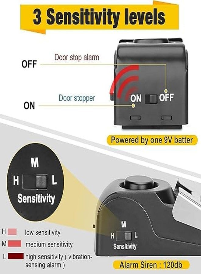AP & ZP Upgraded Door Stopper Security Alarm, Portable 120dB Loud Entrance Alert Door Stop Alarm for Travel, Home, Apartment, and House - Image 3