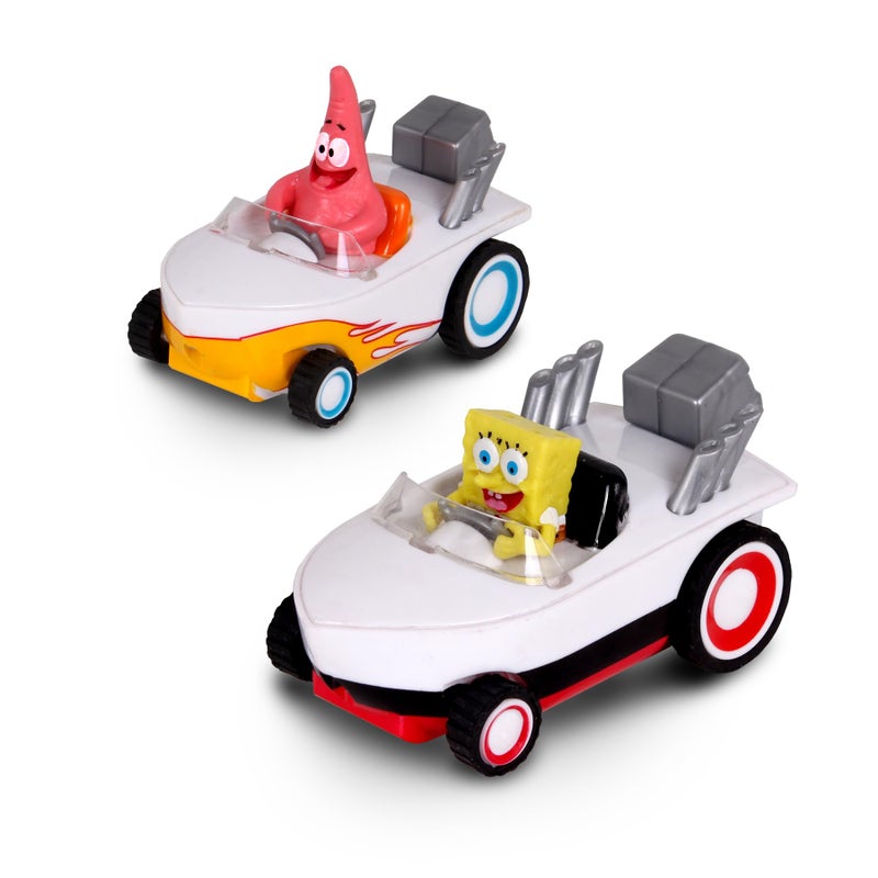 SpongeBob Squarepants Pull Back 2PK SpongeBob Patrick Hot Rod Boats Pull Back and Watch them Zoom No Batteries No Controls No Hassle FunFastPortable Great Gift Official Nickoledeon Licensed - Image 3