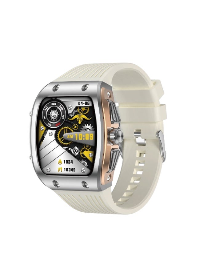 Jeebel Titan Series Smart Watch – 1.76” HD Touchscreen, Health & Fitness Tracking, Waterproof, Bluetooth Calling, with Dedicated App and Premium Design - White - Image 1