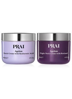 PRAI PRAI Beauty Ageless Day and Night Neck Creme Set | 1 Throat & Decolletage Day Creme and 1 Throat & Decolletage Night Creme | Skin Tightening Cream Set for Instantly Ageless Neck | 4.0 Oz Each  - Image 1