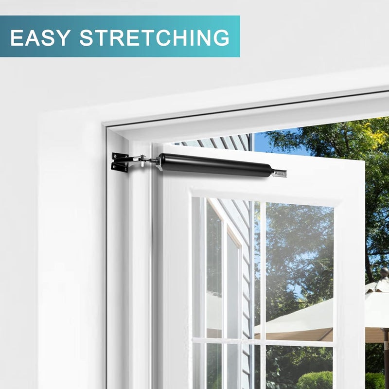 Dluno 2 Set Black Screen Door Closers, Storm Door Closer Heavy Duty Screen Door Shock Adjustable Cushion Speed Screen Door Pneumatic Closer, Screen Security Doors Storm Door Shocks Smooth Door Closer - Image 3