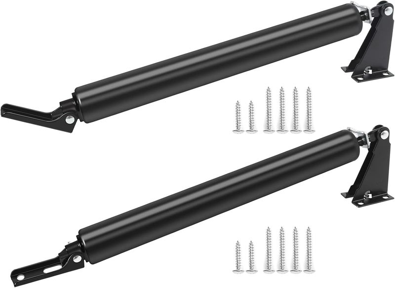 Dluno 2 Set Black Screen Door Closers, Storm Door Closer Heavy Duty Screen Door Shock Adjustable Cushion Speed Screen Door Pneumatic Closer, Screen Security Doors Storm Door Shocks Smooth Door Closer - Image 1