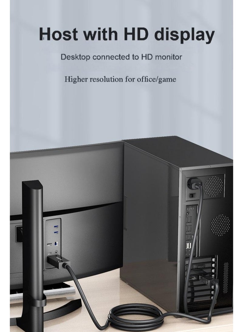 كابل DisplayPort إلى HDMI بطول 1.8 متر - كابل فيديو DP إلى HDMI بدقة 4K لأجهزة الكمبيوتر المحمولة وأجهزة الكمبيوتر المكتبية والشاشات وأجهزة العرض وأجهزة التلفزيون عالي الدقة - يدعم دقة 4K بمعدل 30 هرتز، ودقة Full HD 1080P، ومزامنة الصوت والفيديو، مطلي بالذهب، مصنوع من مادة PVC المتينة - Image 5