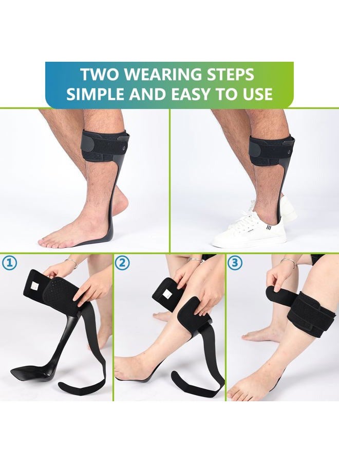 Komzer AFO Drop Foot Brace, Medical Ankle Foot Orthosis, Lightweight Foot Support Stabilizer, Drop Foot Postural Correction Brace for Men and Women (M-Right) - Image 5