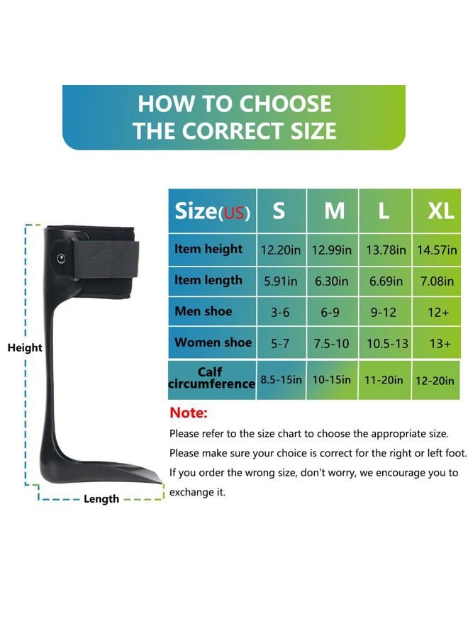 Komzer AFO Drop Foot Brace, Medical Ankle Foot Orthosis, Lightweight Foot Support Stabilizer, Drop Foot Postural Correction Brace for Men and Women (M-Right) - Image 4