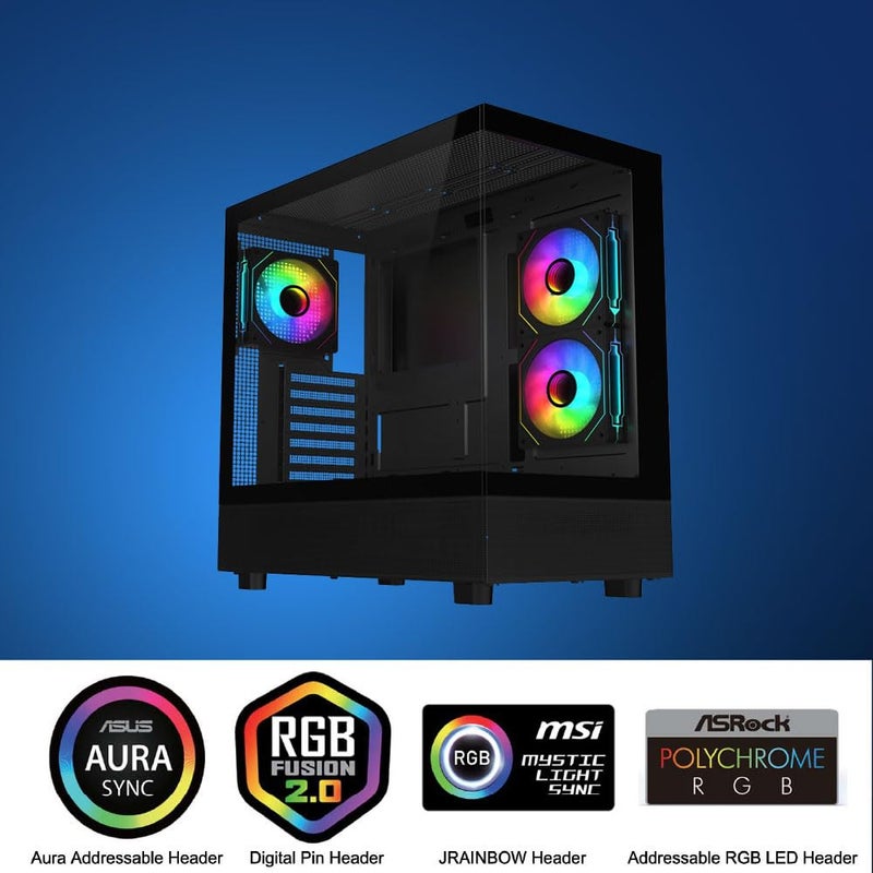 KingWin 120mm ARGB Case Fans 3 Pack – RGB PC Fans with Remote Control & Fan Hub, Quiet Cooling for Gaming PC, CPU Cooler, Mining Rig – Hydraulic Bearing, High Airflow, 3-Pin Power Connector - Image 2