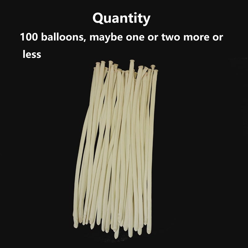 Tangser 260 White Long Skinny Balloons, Globos Largos 100 Pcs for Animal Balloons, Includes Ties for Arch - Image 4
