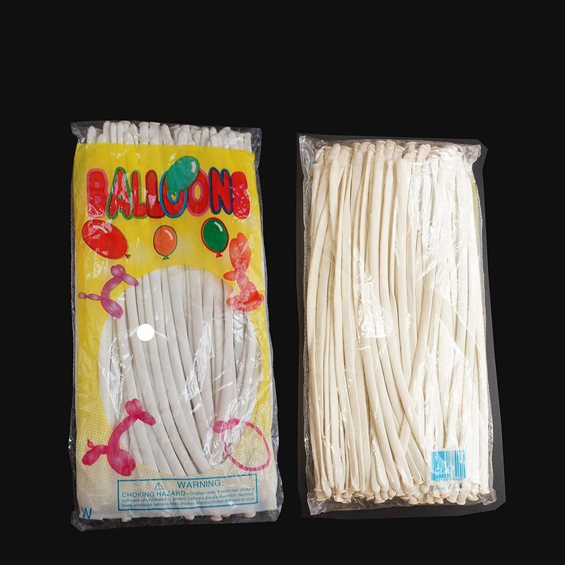 Tangser 260 White Long Skinny Balloons, Globos Largos 100 Pcs for Animal Balloons, Includes Ties for Arch - Image 2
