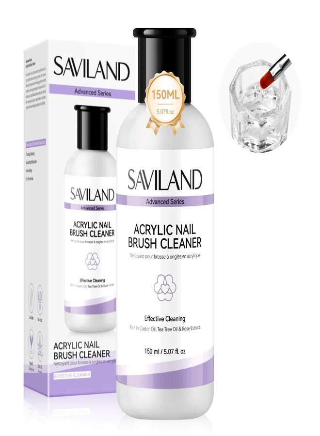 SAVILAND Advanced Acrylic Brush Cleaner: 3-Minute Deep Clean & Conditioning Liquid, Plant-Based Cleaner Conditioner Preserver Restorer for Acrylic Nail Brushes, Home DIY & Salon Use, 5 OZ - Image 1