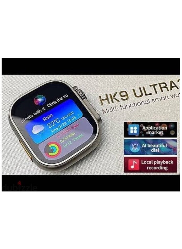 ماركة غير محددة - ساعه ذكيه  HK9 ULTRA 2 Maxالاصدار التاسع شاشه 2.12 بوصه سوبر اموليد - بلوتوث - NFC - جوجل ماب - شات GPT - شاحن لاسلكى - Image 1