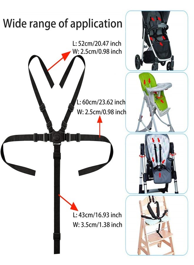 Dogxiong 5 Point Harness Seat Belt Stroller Harness Safety Harness Belt, Adjustable Harness Strap for High Chair and Pushchair, Universal 5 Point Harness Belt for Child Kid - Image 3