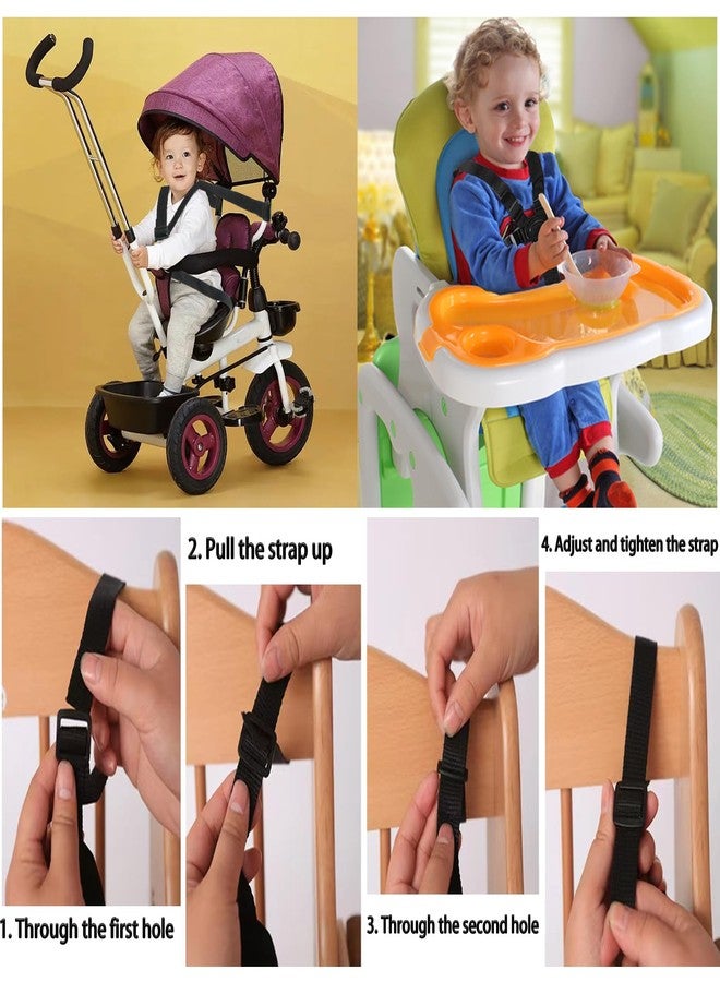 Dogxiong 5 Point Harness Seat Belt Stroller Harness Safety Harness Belt, Adjustable Harness Strap for High Chair and Pushchair, Universal 5 Point Harness Belt for Child Kid - Image 5