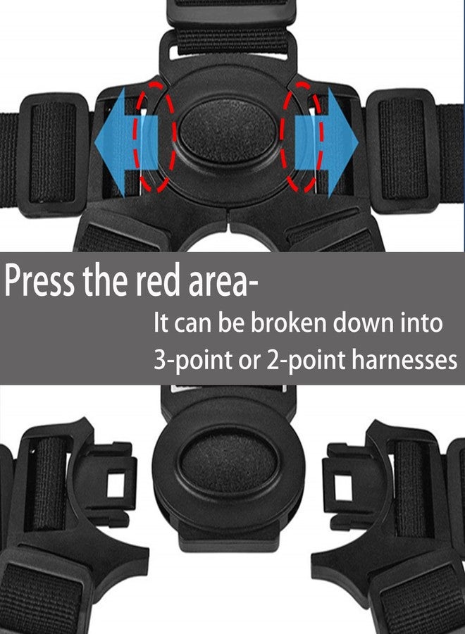 Dogxiong 5 Point Harness Seat Belt Stroller Harness Safety Harness Belt, Adjustable Harness Strap for High Chair and Pushchair, Universal 5 Point Harness Belt for Child Kid - Image 4