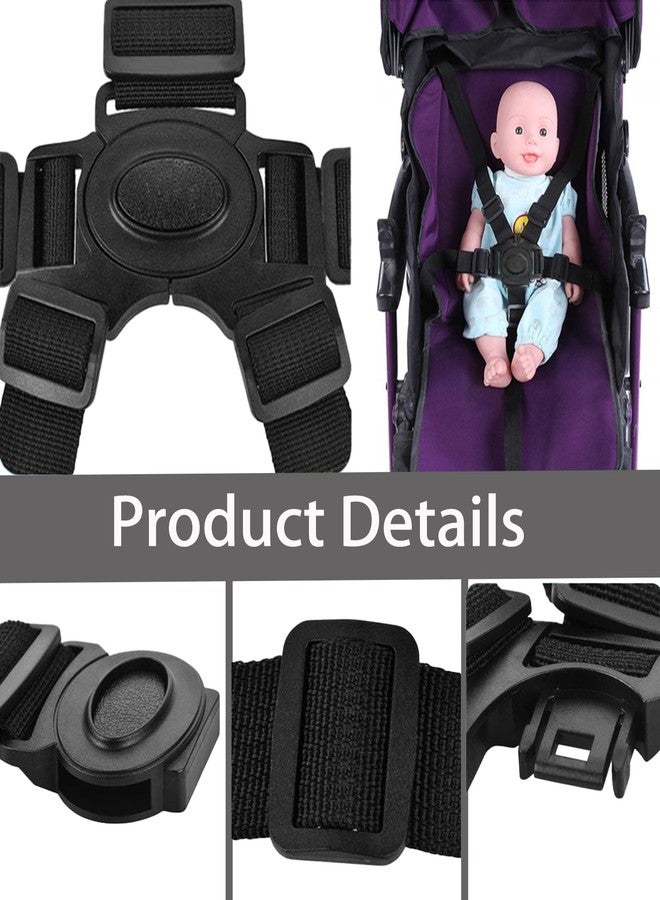 Dogxiong 5 Point Harness Seat Belt Stroller Harness Safety Harness Belt, Adjustable Harness Strap for High Chair and Pushchair, Universal 5 Point Harness Belt for Child Kid - Image 2