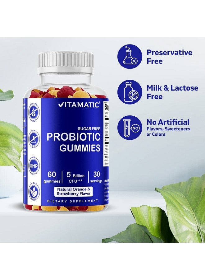 Vitamatic Probiotic Sugar Free Gummies For Men And Women 5 Billion Cfus Digestive Immune & Gut Health Gluten Free - Image 3