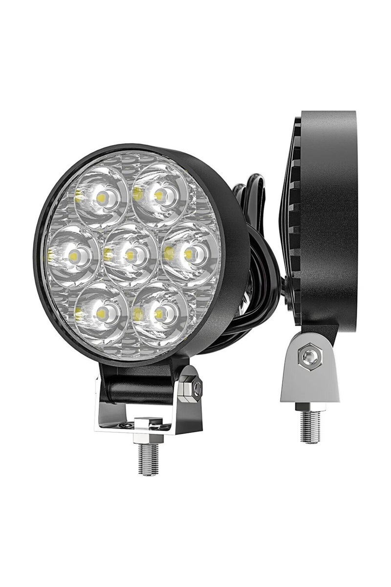 مصباح عمل دائري صغير 2.5 بوصة، مصباح LED مربع صغير، عمود إضاءة مربع، 7 مصابيح LED، مصباح كشاف بحري متعدد الاستخدامات 4X4