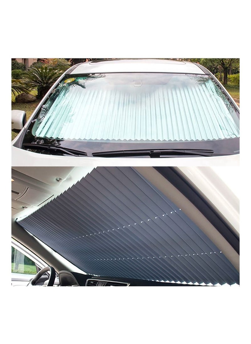 Generic - Car Windshield Sunshade Curtain Retractable Set Front Rear Window Sun Shade Protector UV Reflective Film Auto Sun Visor Covers - Image 1