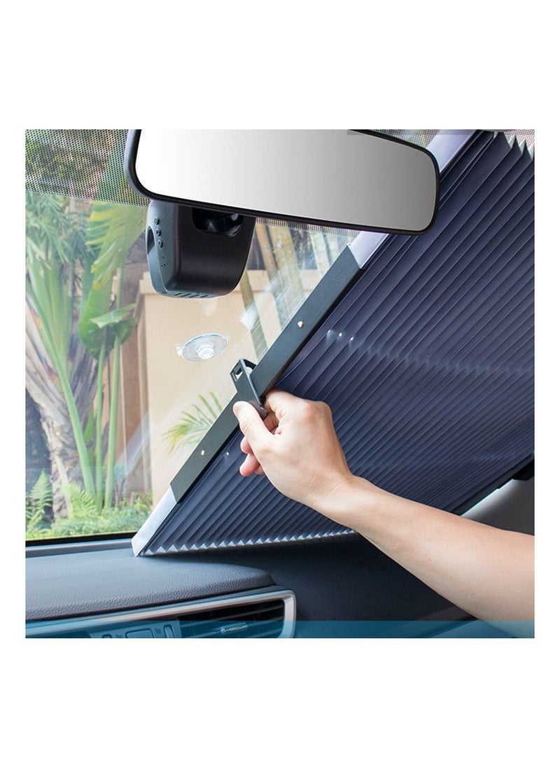 Generic - Car Windshield Sunshade Curtain Retractable Set Front Rear Window Sun Shade Protector UV Reflective Film Auto Sun Visor Covers - Image 1